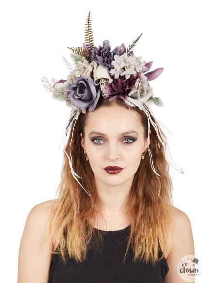 Serre tête Day of the dead roses rouges et voile