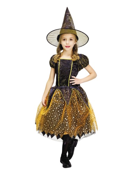 Sorcière noire et orange - Déguisement halloween