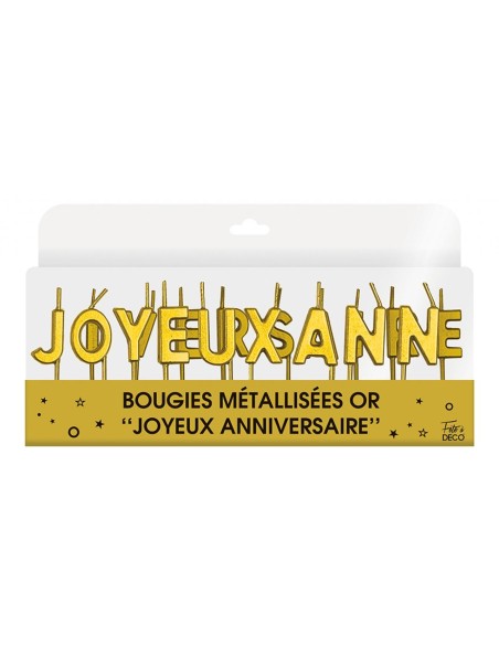 Bougies joyeux Anniversaire rose gold