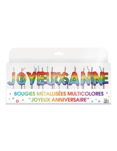 Bougies joyeux Anniversaire argent