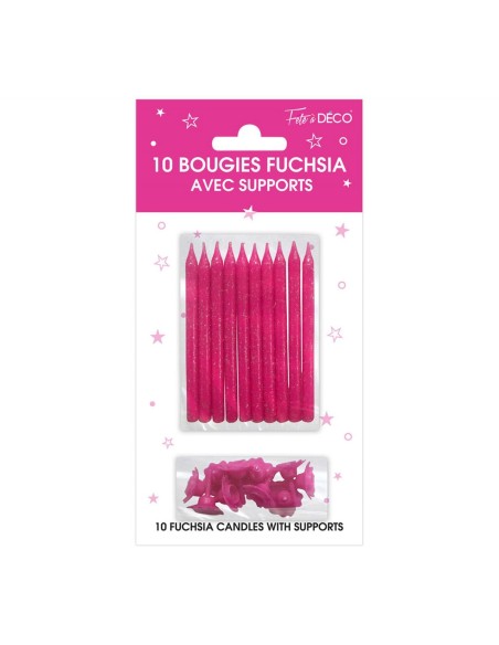 10 bougies pailletées avec support rose gold