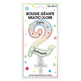 Bougie géante 11cm chiffre 2