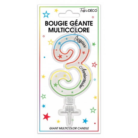 Bougie géante 11cm chiffre 2