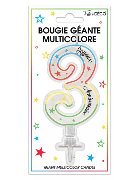 Bougie géante 11cm chiffre 2