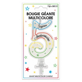 Bougie géante 11cm chiffre 5