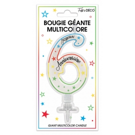 Bougie géante 11cm chiffre 6