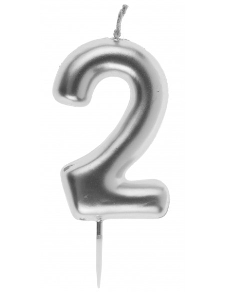Bougie argent 9cm chiffre 1