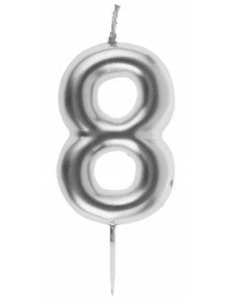 Bougie argent 9cm chiffre 7