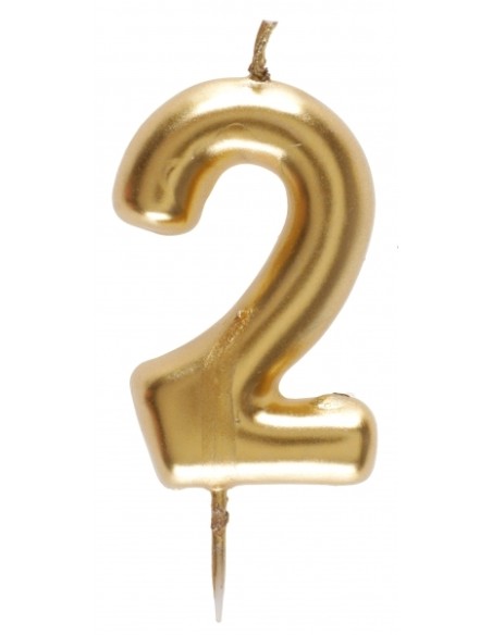 Bougie or 9cm chiffre 1