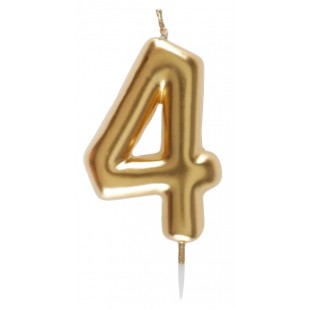 Bougie or 9cm chiffre 3