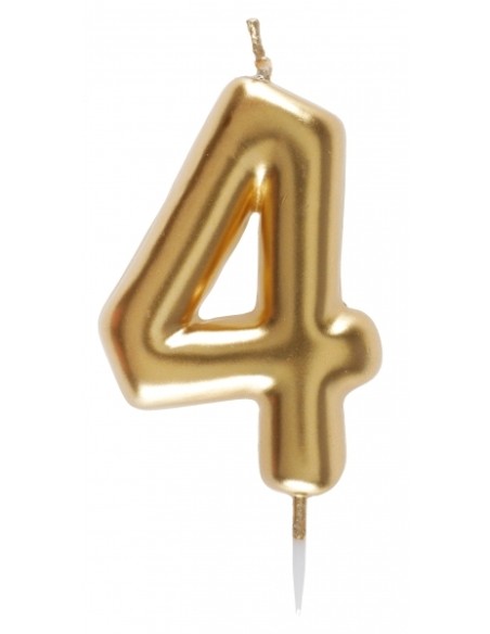 Bougie or 9cm chiffre 3