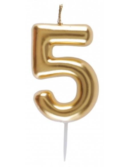 Bougie or 9cm chiffre 4