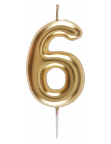 Bougie or 9cm chiffre 5