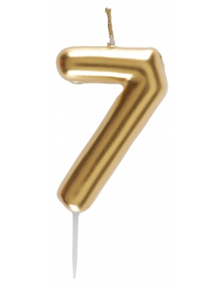 Bougie or 9cm chiffre 6