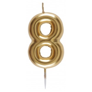 Bougie or 9cm chiffre 7