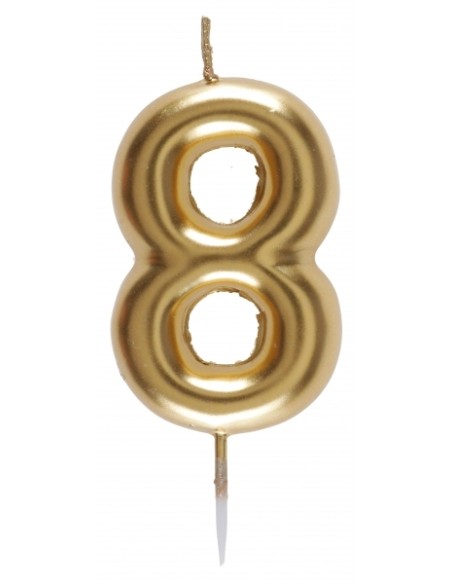 Bougie or 9cm chiffre 7