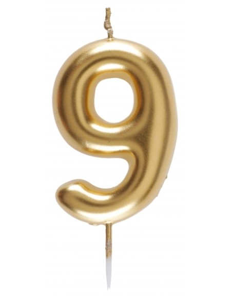 Bougie or 9cm chiffre 8