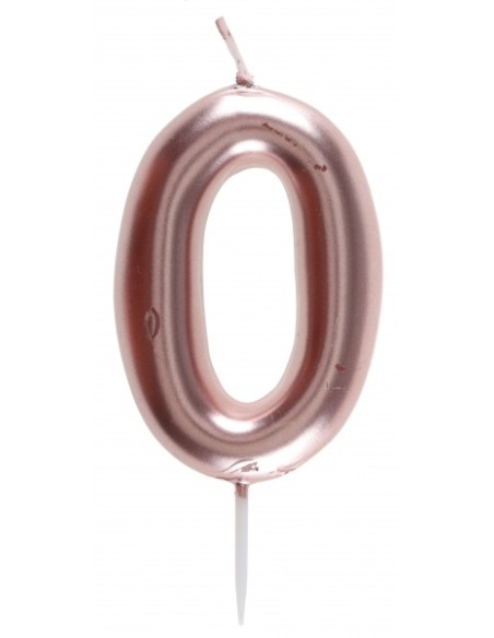 Bougie or 9cm chiffre 0