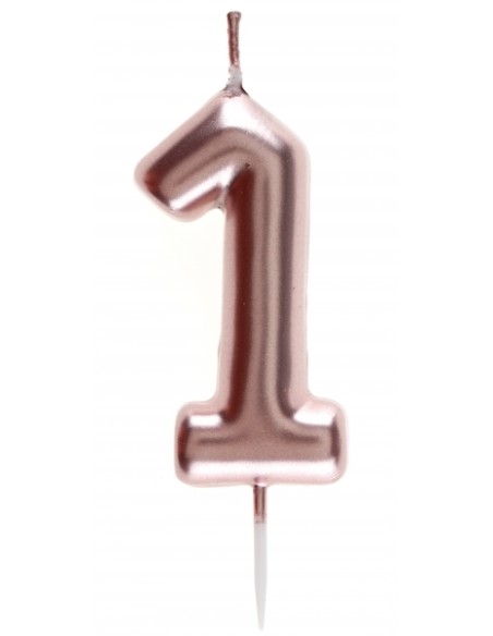 Bougie rose gold 9cm chiffre 0