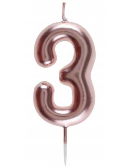 Bougie rose gold 9cm chiffre 2