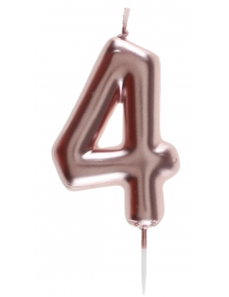 Bougie rose gold 9cm chiffre 3