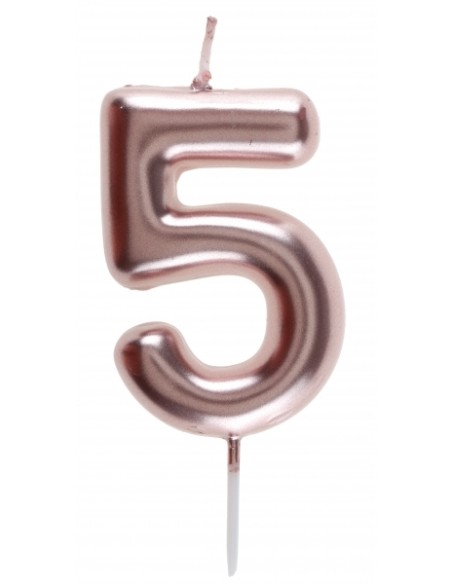 Bougie rose gold 9cm chiffre 4