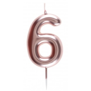 Bougie rose gold 9cm chiffre 5