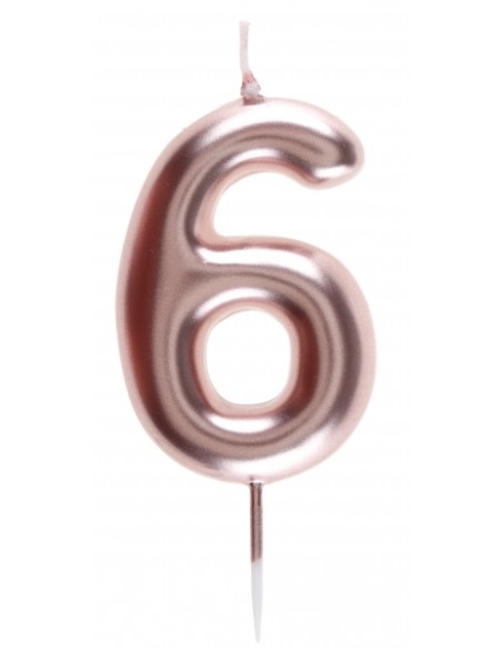 Bougie rose gold 9cm chiffre 5