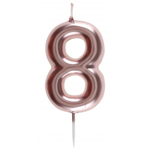 Bougie rose gold 9cm chiffre 7