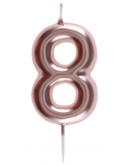 Bougie rose gold 9cm chiffre 7