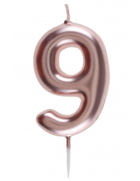 Bougie rose gold 9cm chiffre 8