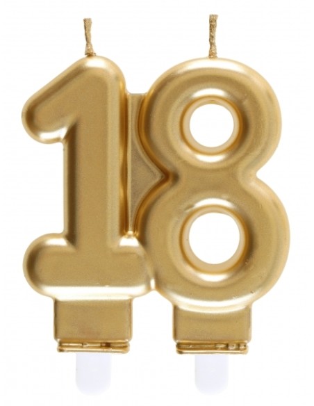 Bougie or 9cm chiffre 0