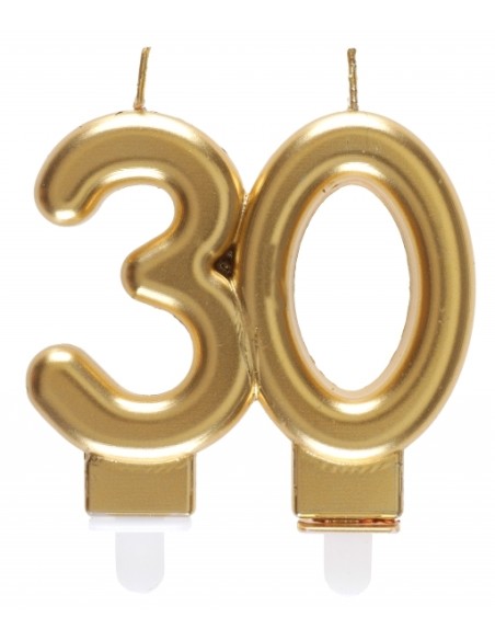 Bougie or 9cm chiffre 20