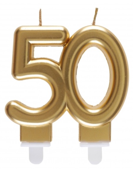 Bougie or 9cm chiffre 40