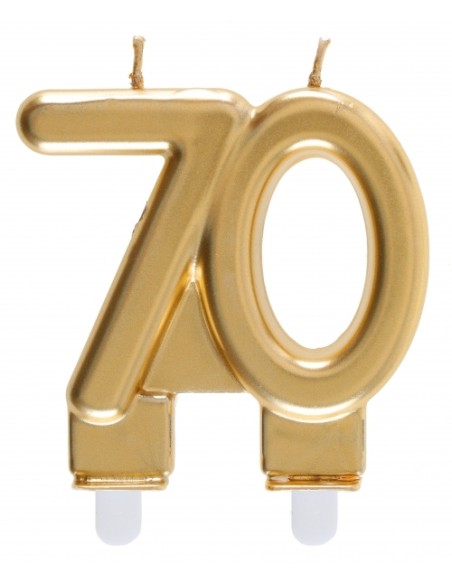 Bougie or 9cm chiffre 60