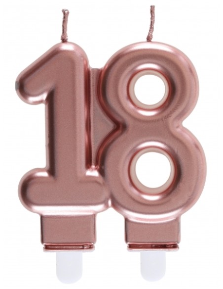 Bougie or 9cm chiffre 18