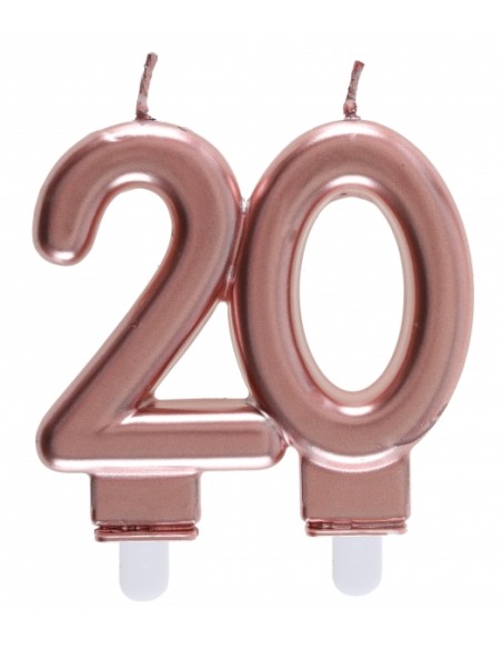 Bougie rose gold 9cm chiffre 18