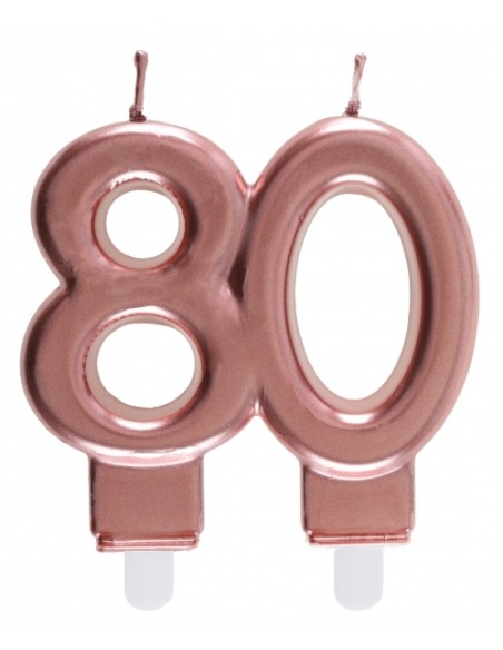 Bougie rose gold 9cm chiffre 70