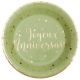 10 Assiettes Joyeux Anniversaire métallisé - Kraft