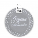 8 assiettes anniversaire 23cm - gris