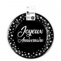 8 assiettes anniversaire 23cm - noir