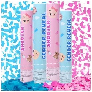 Canon à confettis 28cm fille ou garçon bleu