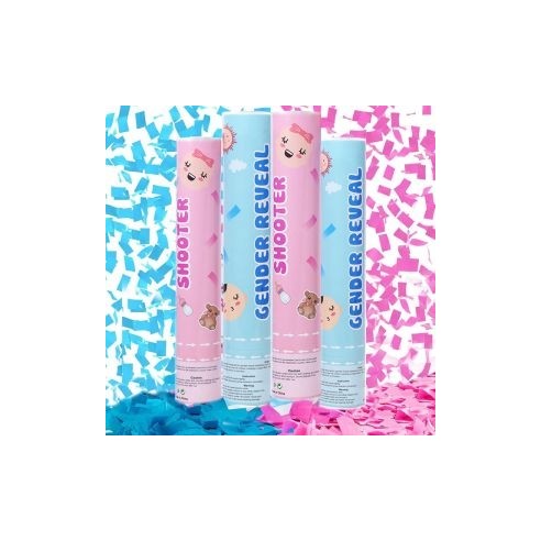 Canon à confettis 28cm fille ou garçon bleu