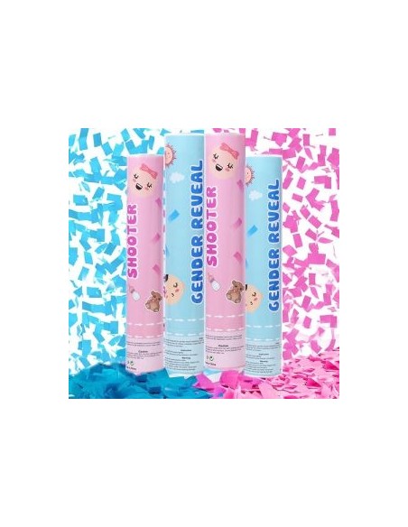 Canon à confettis 28cm fille ou garçon bleu