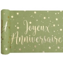 Chemin de table Joyeux Anniversaire métallisé - Saiuge