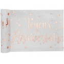 Chemin de table Joyeux Anniversaire métallisé - Rose gold