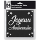 24 serviettes Anniversaire métallisé - Fuchsia