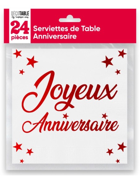 24 serviettes Anniversaire métallisé - Rose gold