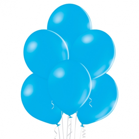 25 Ballons pastel diamètre 12cm bleu moyen