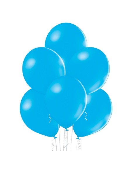 25 Ballons pastel diamètre 12cm bleu moyen
